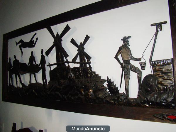 vendo cuadro antiguo, valioso de Don Quijote y Sancho Panza