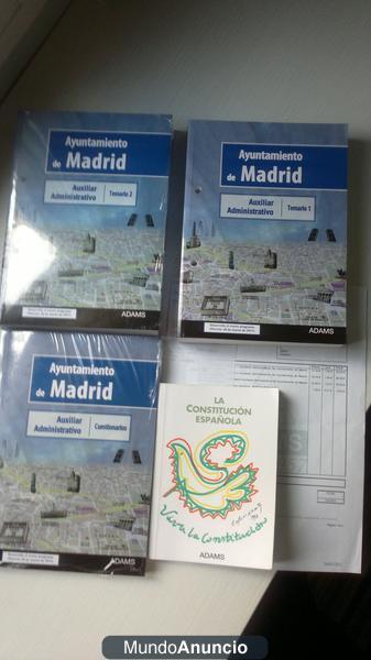 temario oposicion auxiliar admtvo ayto de Madrid