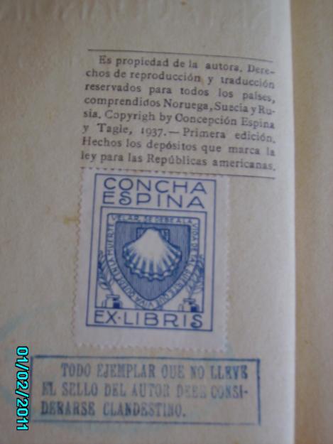 Antiguo Libro “Retaguardia” con ex libris, editado en 1937
