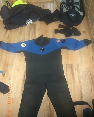 DUI CF200 Drysuit and DUI fleece lined under suit
