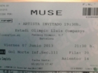 Vendo entrada por concierto Muse - Viernes 7 de junio - Estadio Olímpico de Montjuic - mejor precio | unprecio.es