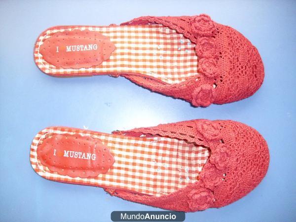 Chanclas de encajes Mustang del número 40 (yo uso 37/38 y me valen)