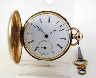 Reloj saboneta A.HUGUENIN c.1835 Caja de oro 14k
