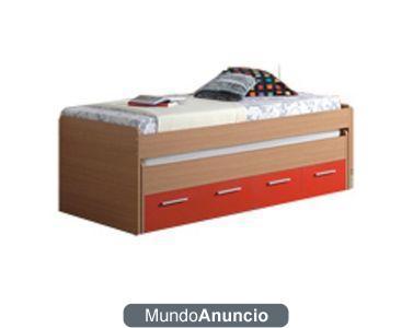 Cama Juvenil doble con 4 cajones (tipo nido)