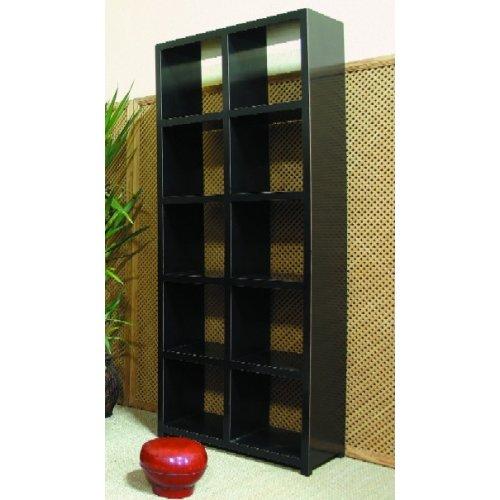 LIBRERÍA NEGRA VISTA POR LAS 2 CARAS (92x40x228)  muebles la ganga