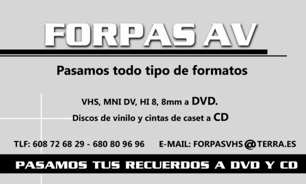 Pasar cintas vhs a dvd.