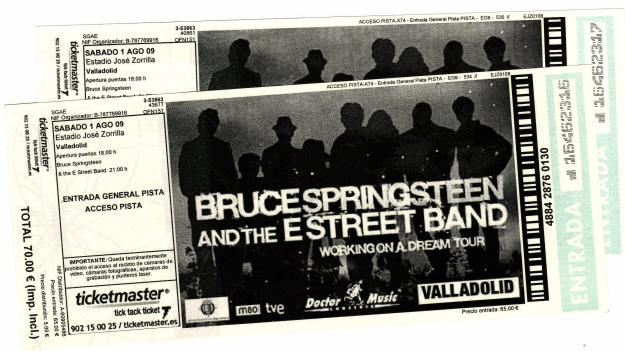 ENTRADAS CONCIERTO BRUCE SPRINGSTEEN  (VALLADOLID)