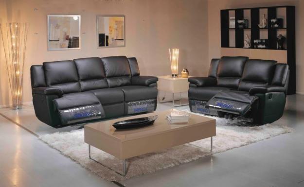 Conjunto sofás 3+2 plazas piel italiana chocolate asientos relax. NUEVOS