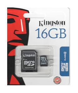 Memoria Kingston MicroSD 16GB con adaptador a SD