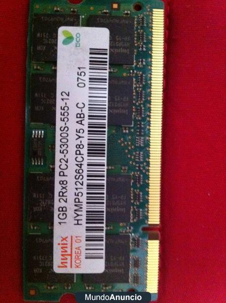 Memoria Ram 1Gb 2Rx8 PC2-5300S-555-12 Compatible con Mac