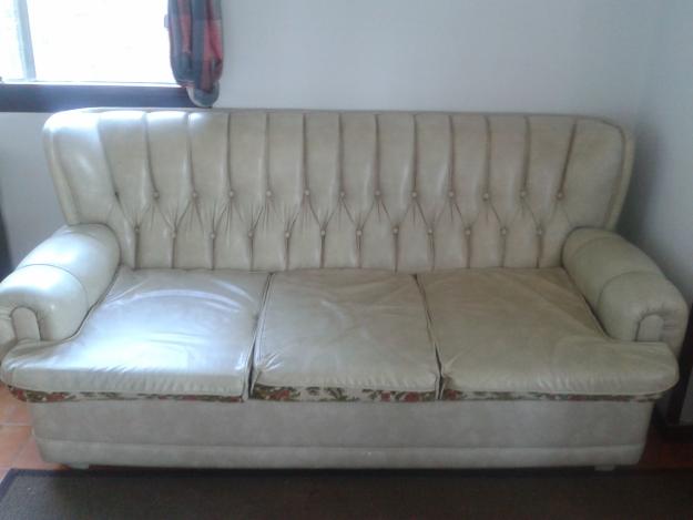 Sofa Cama Piel Blanco Cpaitone Años 60
