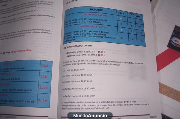 Temario para examen cartilla del taxi Madrid 2012+EXTRAS
