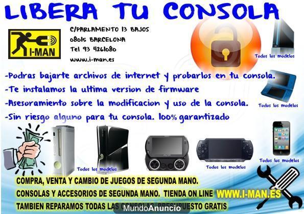 Libera o repara tu consola en I-MAN VIDEOJUEGOS