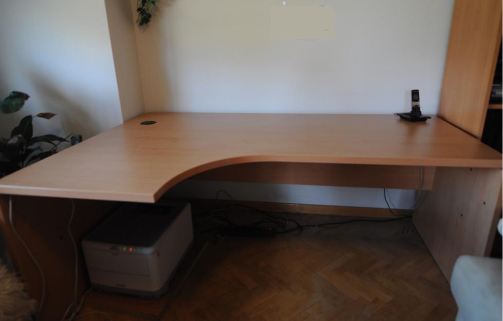 MESA despacho color haya - con curva (ala)