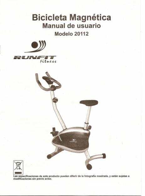 Bicicleta magnética Estática. Runfit modelo 20112