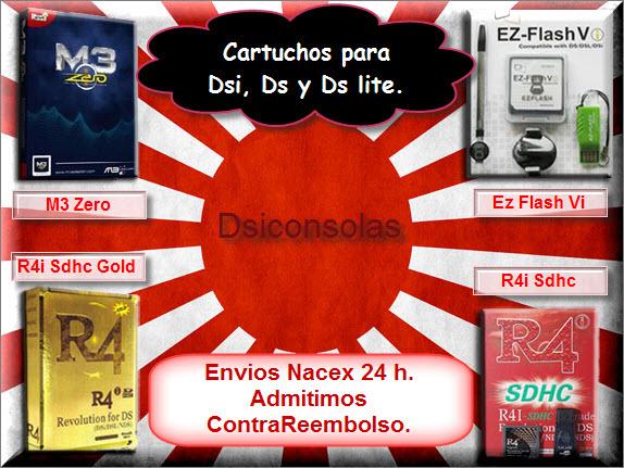 Cartuchos Dsi,Ds NINTENDO R4i,EzFlash,M3iZero y Chips Wii (Drivekey,Wasabi Dx)