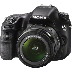Sony slt-a58k.cec black - 20.1mp dslr camera kit with zoom sal-1855 lens, cmos sensor, ole
