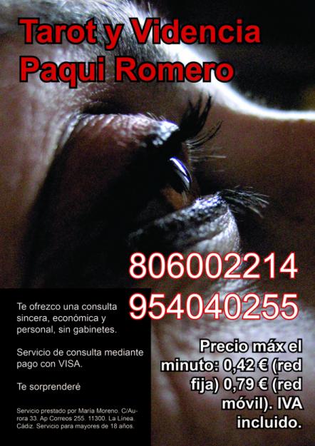 Paqui Romero. Vidente real, sólo 0,42€/min