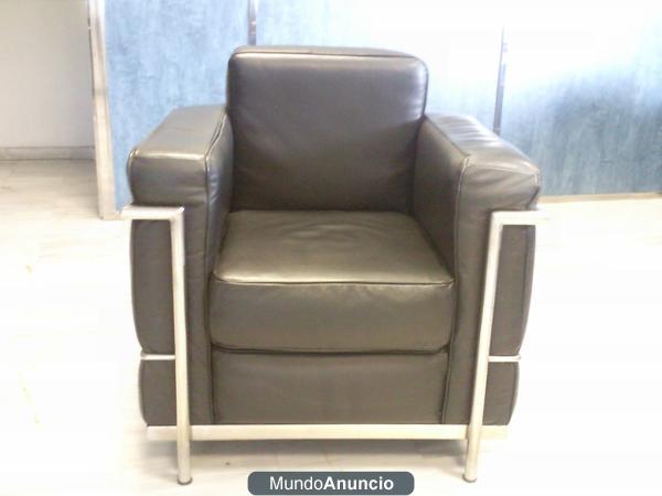 OFERTA SILLÓN DE DISEÑO EN ACERO INX. Y PIEL