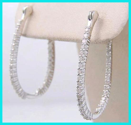 Pendientes aretes aros de oro con diamantes super brilantes