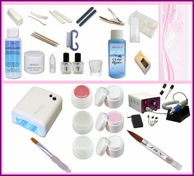 Fantástico kit de manicura y pedicura para hacer uñas de gel y acrílico.