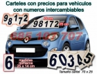 Carteles rotulos para vehiculos con precios y numeros intercambiables - mejor precio | unprecio.es
