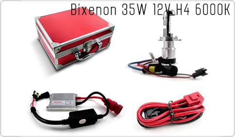 Kit de BIXENON de MOTO 35W 12V H4 6000K 8000k. Balastros SLIM.