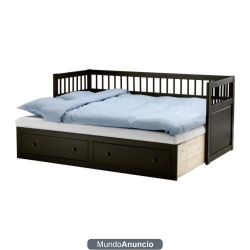 CAMA HEMNES IKEA NEGRO-MARRON NUEVA.