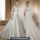 Hu encaje de la boda del hombro palabra misma cola de encaje de manga corta de la boda vestido de novia de arena desbord - mejor precio | unprecio.es