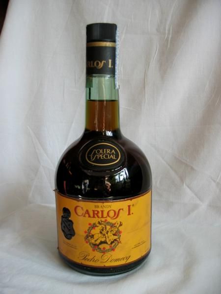 BRANDY CARLOS I DOMECQ. SELLO 8 (OCHO) PESETAS.