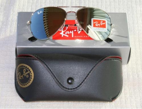 GAFAS DE SOL RAYBAN AVIATOR RB3025 ESPEJO PLATA NUEVAS