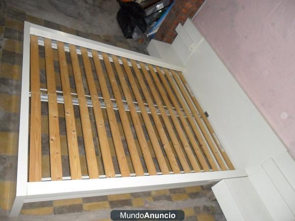 cama matrimonio ikea con dos mesitas y cabezal opcion transporte