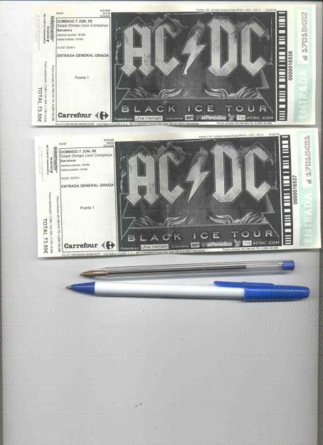 entrada para el concierto de AC DC en Barcelona del 9 de Junio