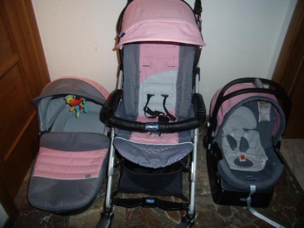 trio chicco en muy buen estado de color rosa 100€ regalo mini cuna.