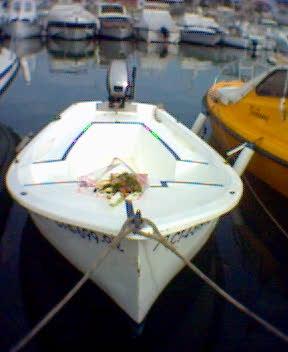 marca del barco aladroque con con motor mariner 8ml y remolque