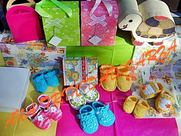 PATUCOS, ESCARPINES PARA BEBE, HECHOS A MANO 100% DE ALGODON