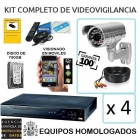 Kit 4 Cámaras HD seguridad y videovigilancia - mejor precio | unprecio.es