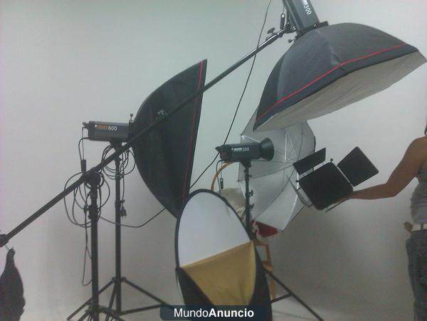 3 FLASHES ESTUDIO PRO, FONDO TRASMISMISORES