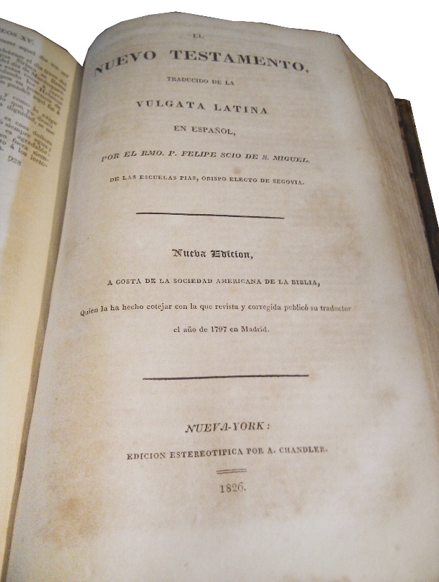 Biblia tercetra edicion de 1826 y traducida en 1797