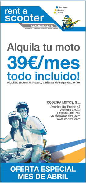 Cooltra Valencia alquiler de scooters - alquila una scooter/moto por sólo 39€/mes