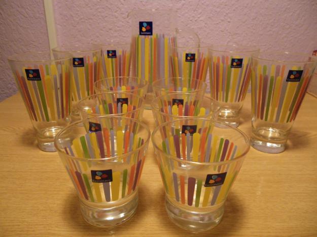 Juego 12 vasos y jarra luminarc modernos nuevo