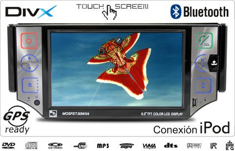 Reproductor DVD 5” Táctil 1DIN Negro con GPS,Tv y bluetooth [RFTGPS502]