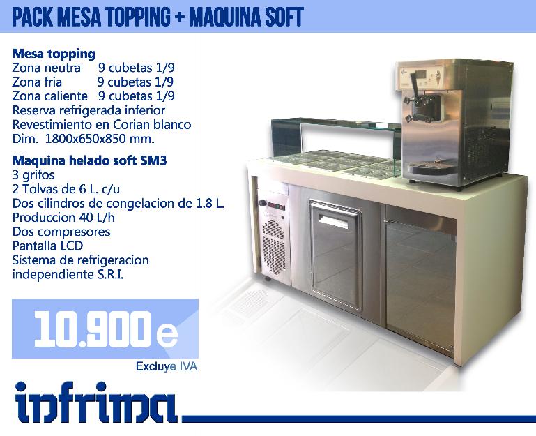 Pack Mesa Topping + Máquina Soft