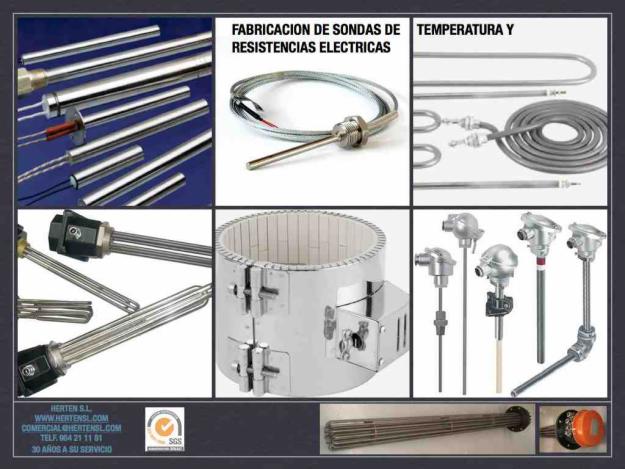 RESISTENCIAS ELECTRICAS Y SONDAS DE TEMPERATURA HERTEN