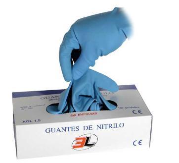 Guantes desechables Unitril de 3L, Planas