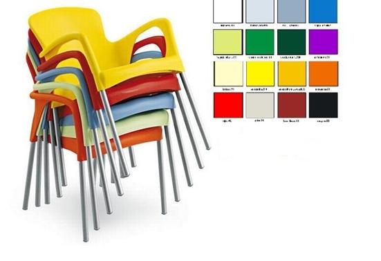 Sillón BRENDA, apilable, aluminio polipropileno ( 16 colores )*