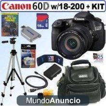 Canon EOS 60D 18MP + 18-200mm F/3.5-5.6 IS Lente + SD 32GB