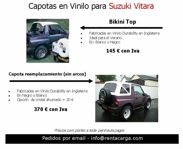 Capotas para Suzuki Samurai y Vitara