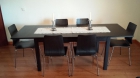 Mesa extensible, negro-marrón BJURSTA c/ 6 sillas - mejor precio | unprecio.es