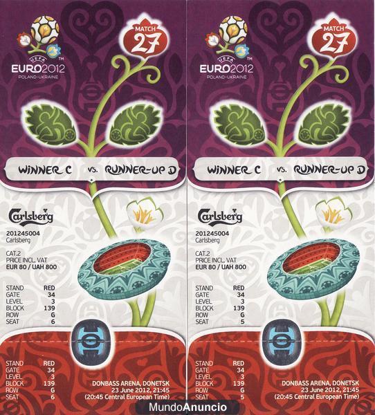 SE VENDE BOLI BIC Y REGALO ENTRADAS CUARTOS FINAL EUROCOPA 2012